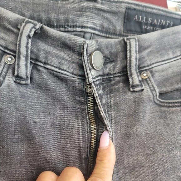 ALL SAINTS GRACE SKINNY SHAPING FIT WOMEN'S JEANS WASHED BLACK SIZE 26 - Picture 10 of 16